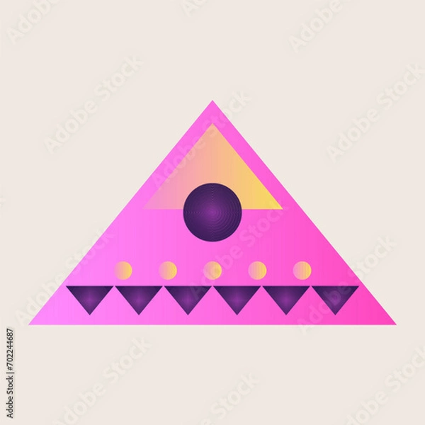 Obraz Triangle Cone Pyramid Abstract Gradient Texture Color Geometric Graphic Shape Element Icon Design