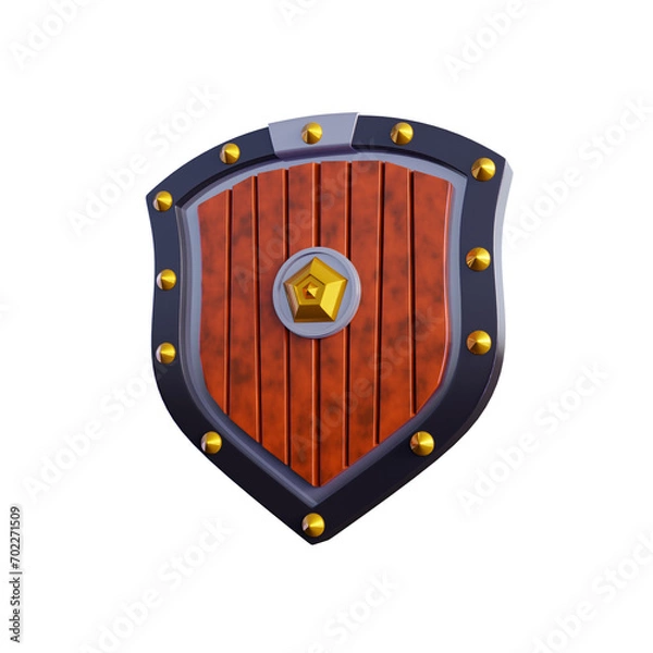 Obraz 3D shield with transparent background