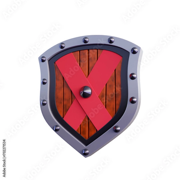 Obraz 3D shield with transparent background