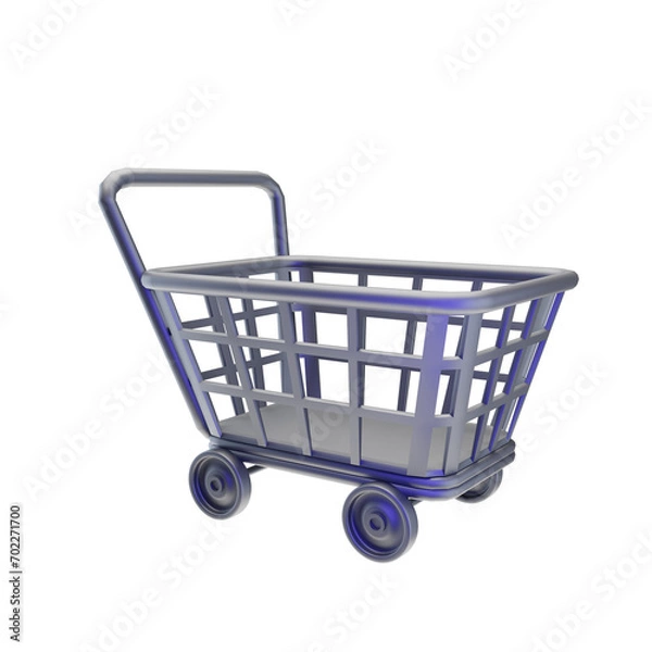 Obraz Shopping Trolley Icon 3d