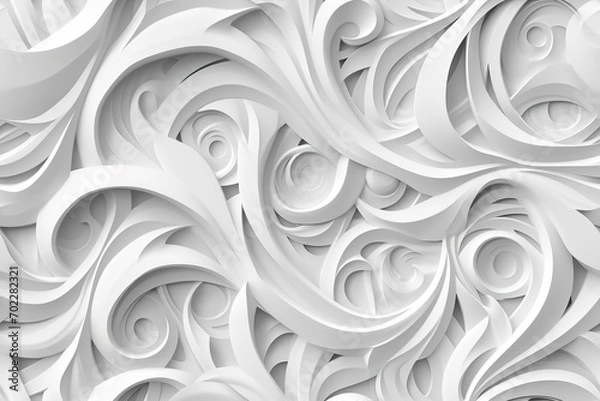 Fototapeta Abstract seamless pattern, white ornaments. Repeatable texture. Perfect for wallpapers, contemporary textiles, packaging.