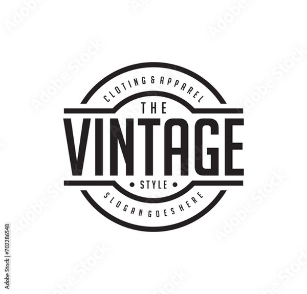 Obraz Vintage Retro Cloth Apparel badge stamp. Classic Vintage Retro Label logo design.