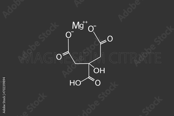 Fototapeta Magnesium citrate molecular skeletal chemical formula
