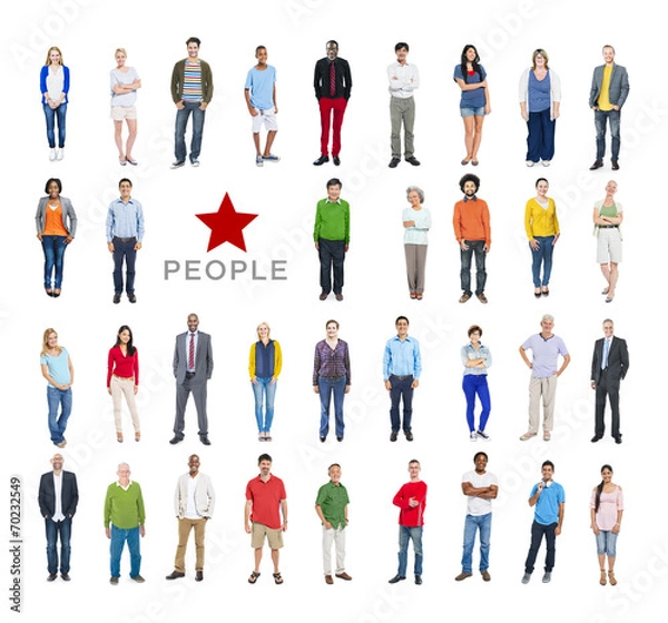 Fototapeta Group of Multiethnic Diverse Colorful People