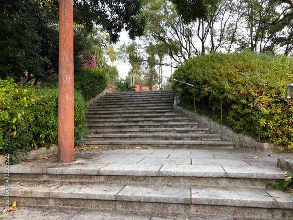 Obraz 曇り空の冬の階段