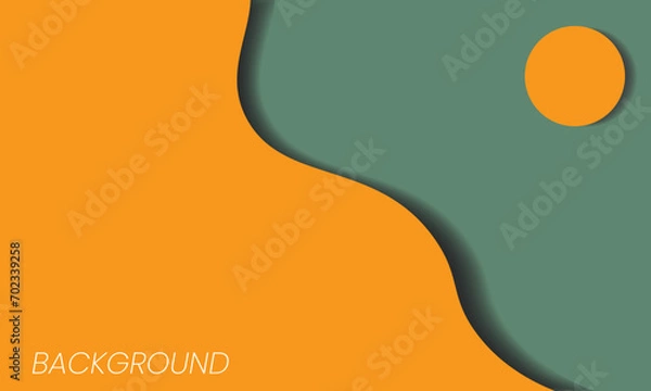 Fototapeta A liquid background, featuring orange and turquoise blue colors. Enhanced with shadows, suitable for banners, promotions, advertisements, and presentations