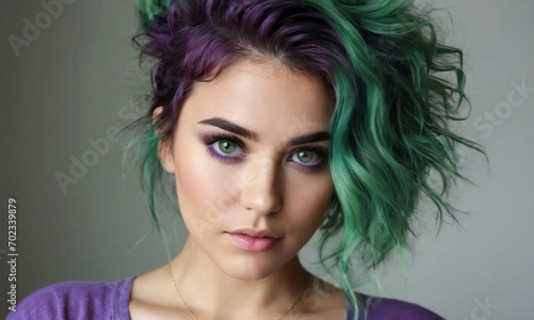 Obraz ragazza con capelli alla moda