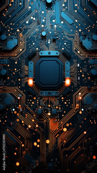 Fototapeta Techno Wonderland: Exploring the Intricacies of a Futuristic Circuit Board
