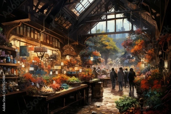 Obraz Holiday Bazaar Crafts - Generative AI