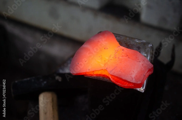 Fototapeta steel with axe fronging process