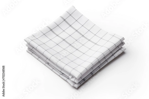 Fototapeta checkered napkin white, isolated, mockup perspective