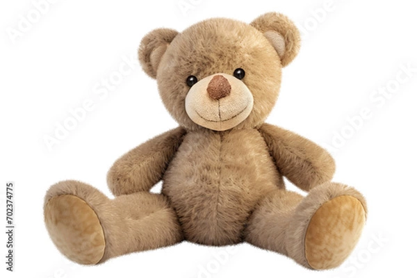 Obraz Cute brown teddy bear on transparent background 