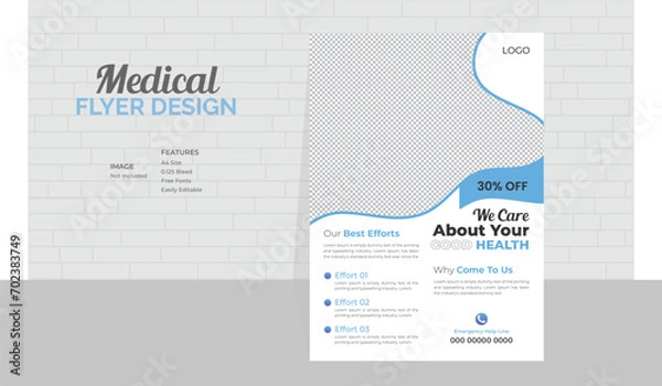 Obraz Medical Flyer Design Template.