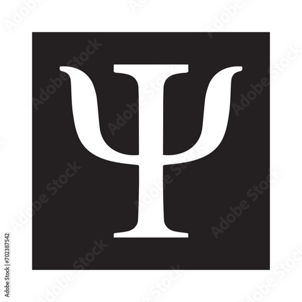 Fototapeta Grecki symbol psi, ilustracja obrazu wektorowego na białym tle