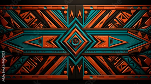 Fototapeta African tribal pattern in colorful. Illustration Generative AI. Black History Month