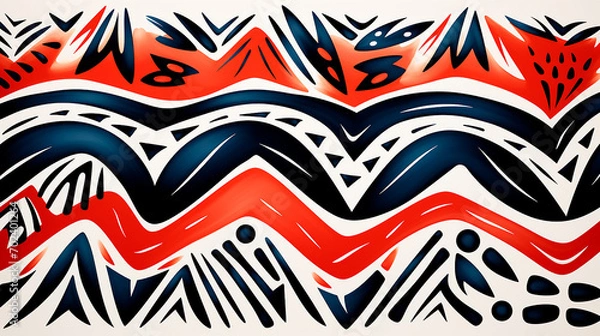 Fototapeta African tribal pattern in colorful. Illustration Generative AI. Black History Month