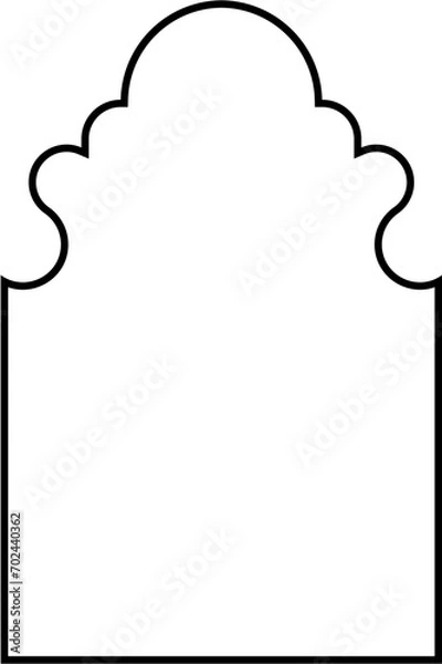 Fototapeta Islamic Arch Design Thin Line Black stroke silhouettes Design pictogram symbol visual illustration