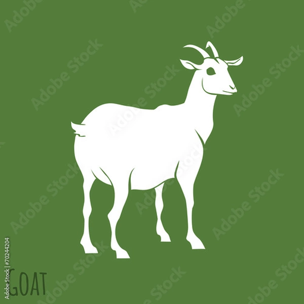 Fototapeta The Goat Silhouette Isolated on Background