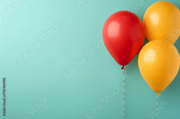 Fototapeta Colorful Array on Turquoise with Text Space