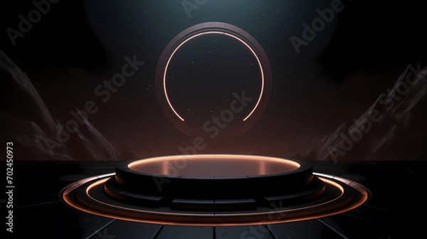 Fototapeta 3D rendering minimalist background product booth, podium, stage, product commercial photography background, cosmetics booth