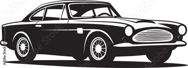 Fototapeta Retro Precision Black Vector Vintage Car Emblematic Identity Nostalgic Velocity Concept Vintage Car Emblem