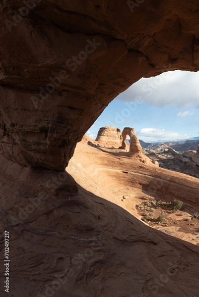 Obraz Delicate arch seen through another arch 