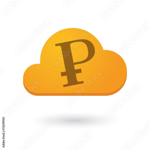 Fototapeta Cloud icon with a currency icon