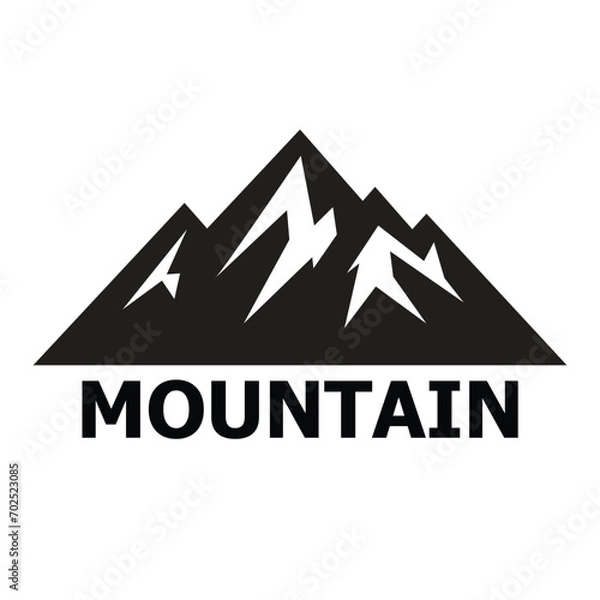 Obraz A logo of a mountain silhouette in black and white, using flat design style