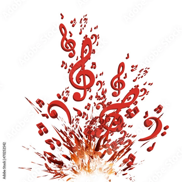 Obraz Colorful music vector explosion background