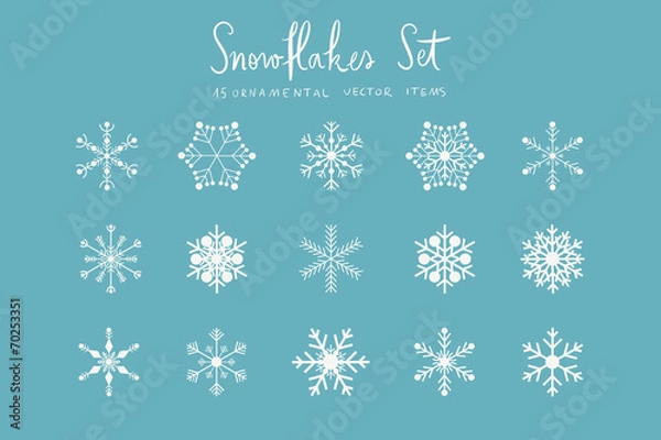 Obraz Snowflakes set