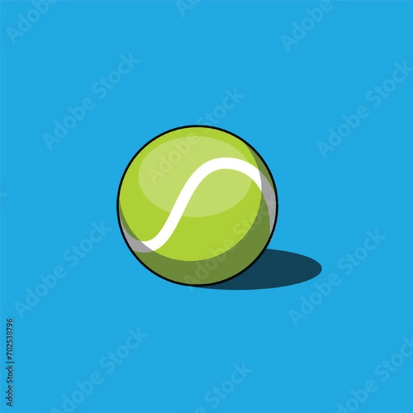 Obraz Green Baseball ball isolated on background. Sport equipment icon. Flat design vector illustration.