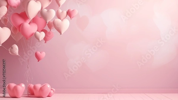 Fototapeta pink room valentine's background