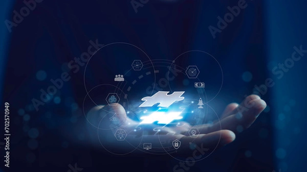 Obraz Strategy business teamwork for Innovation planning and competition. Economic growth, Advertising, Promotion, Business action development growth in the economic crisis.