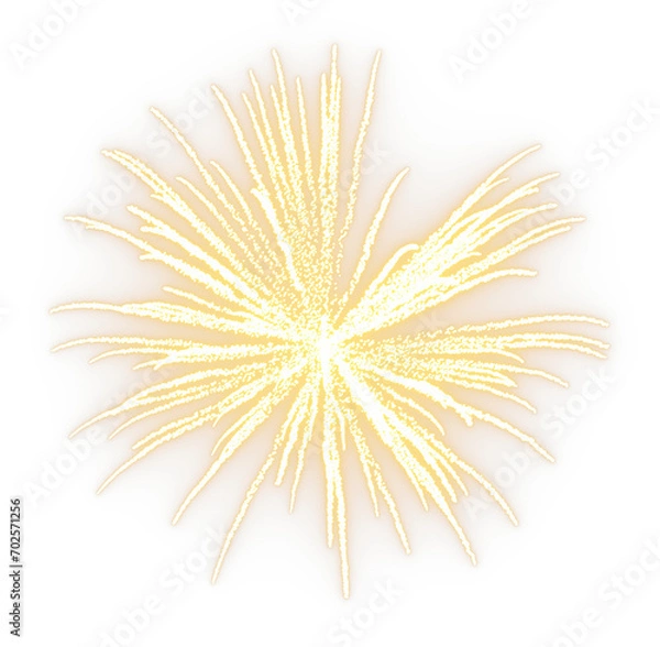 Obraz Glittering explosion gold fireworks festive isolate on transparent backgrounds 3d rendering png