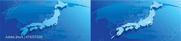 Obraz japan Map business Network worldwide Vector