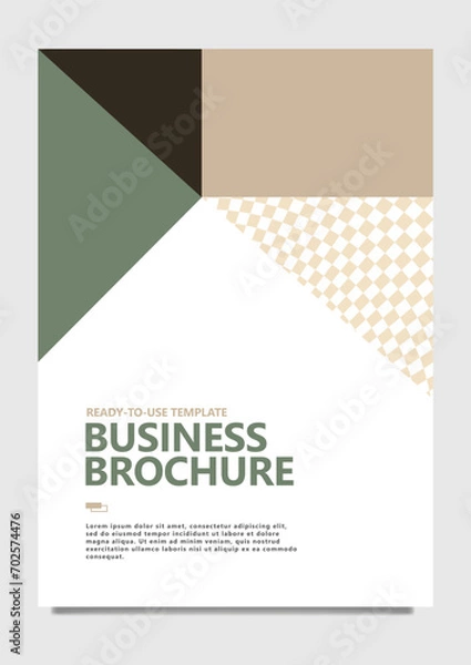 Fototapeta Pastel colored vector annual report template with checkered pattern. Suitable for company, school, government, office, and organization.