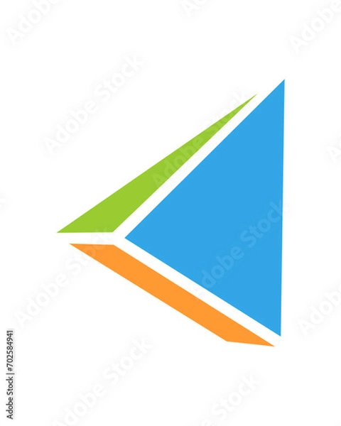 Fototapeta colorful 3d triangular logo icon