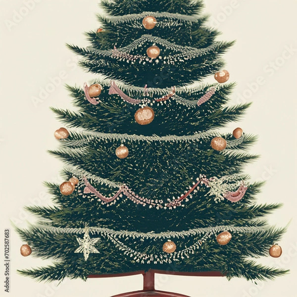 Obraz christmas tree on a white background