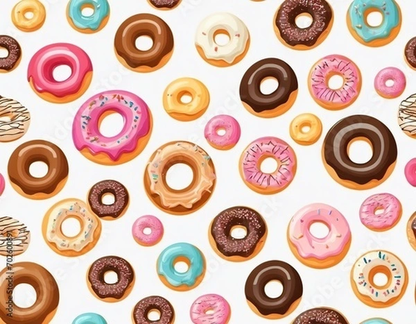 Fototapeta seamless pattern with donuts
