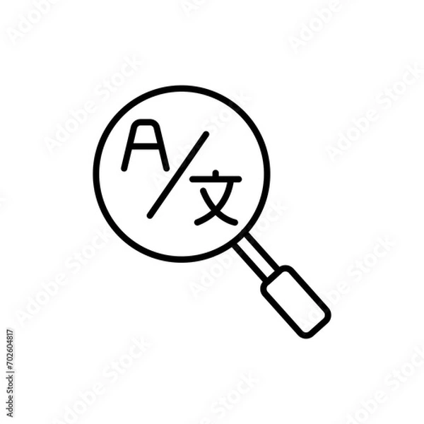 Fototapeta Find translation outline icons, minimalist vector illustration ,simple transparent graphic element .Isolated on white background