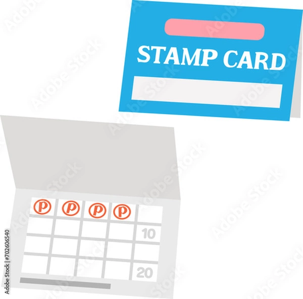 Obraz 二つ折りのスタンプカード、ポイントカード