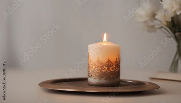 Obraz Room decor. Candle on the table
