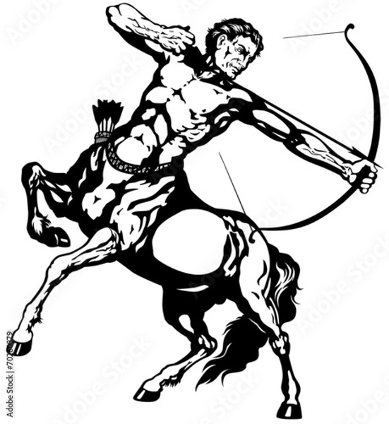 Obraz strzelec czarny biały