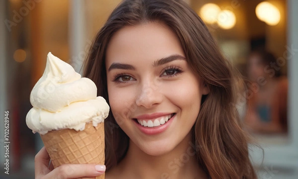 Obraz ragazza che mangia un gelato