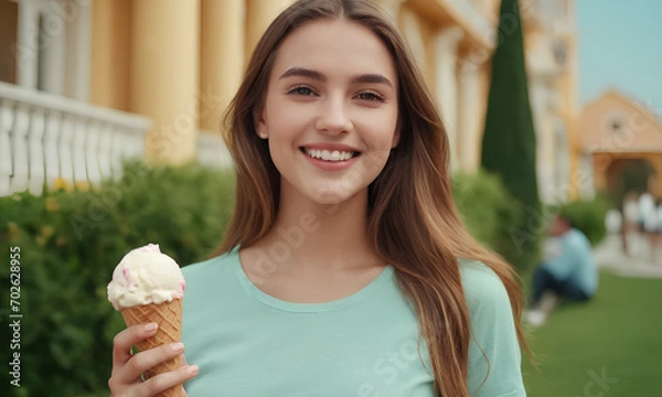 Obraz ragazza con un gelato