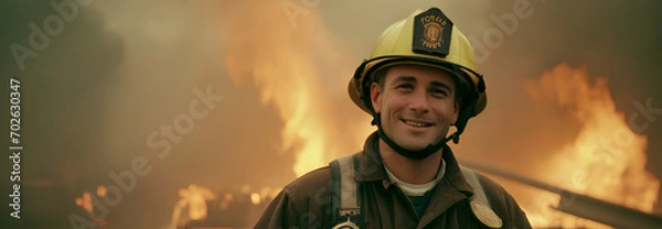 Obraz pompiere in azione