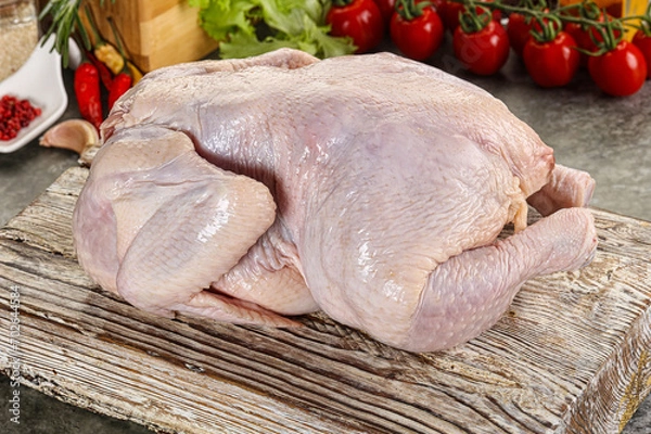 Obraz Raw whole chicken for cooking