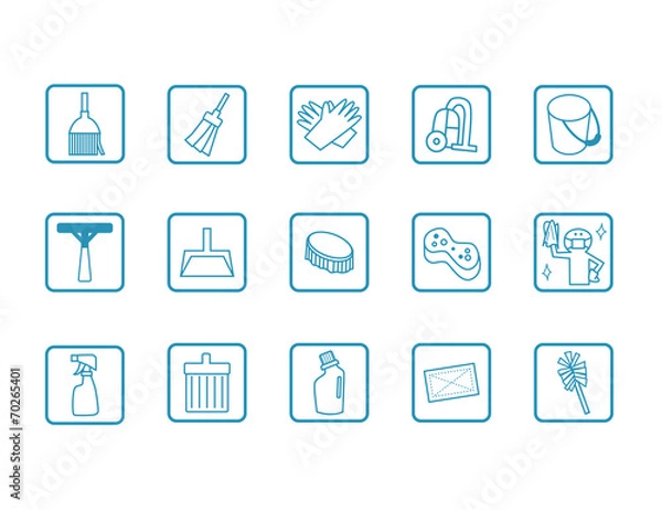 Fototapeta Cleaning tools icon set