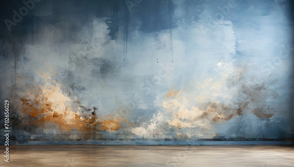 Fototapeta old ecru off white grunge wall for mockups background