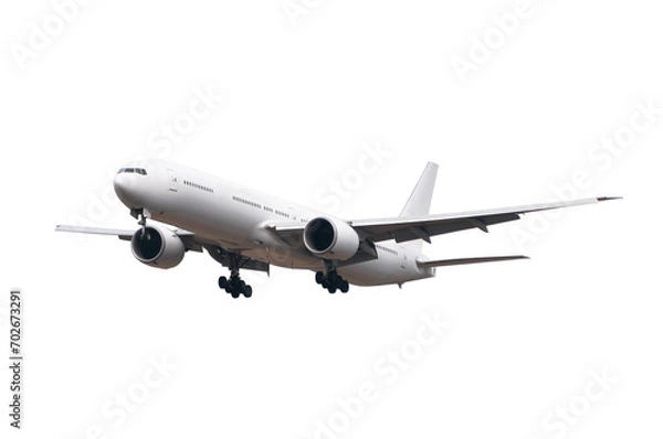 Fototapeta Blank heavy airplane isolated on white background